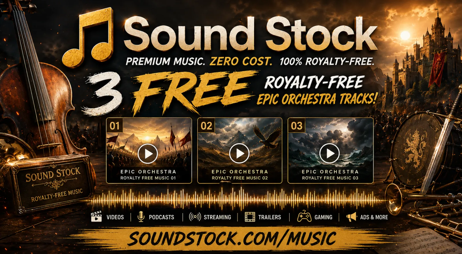 Free! Download Three Royalty-Free Epic Orchestra Tracks From Sound Stock